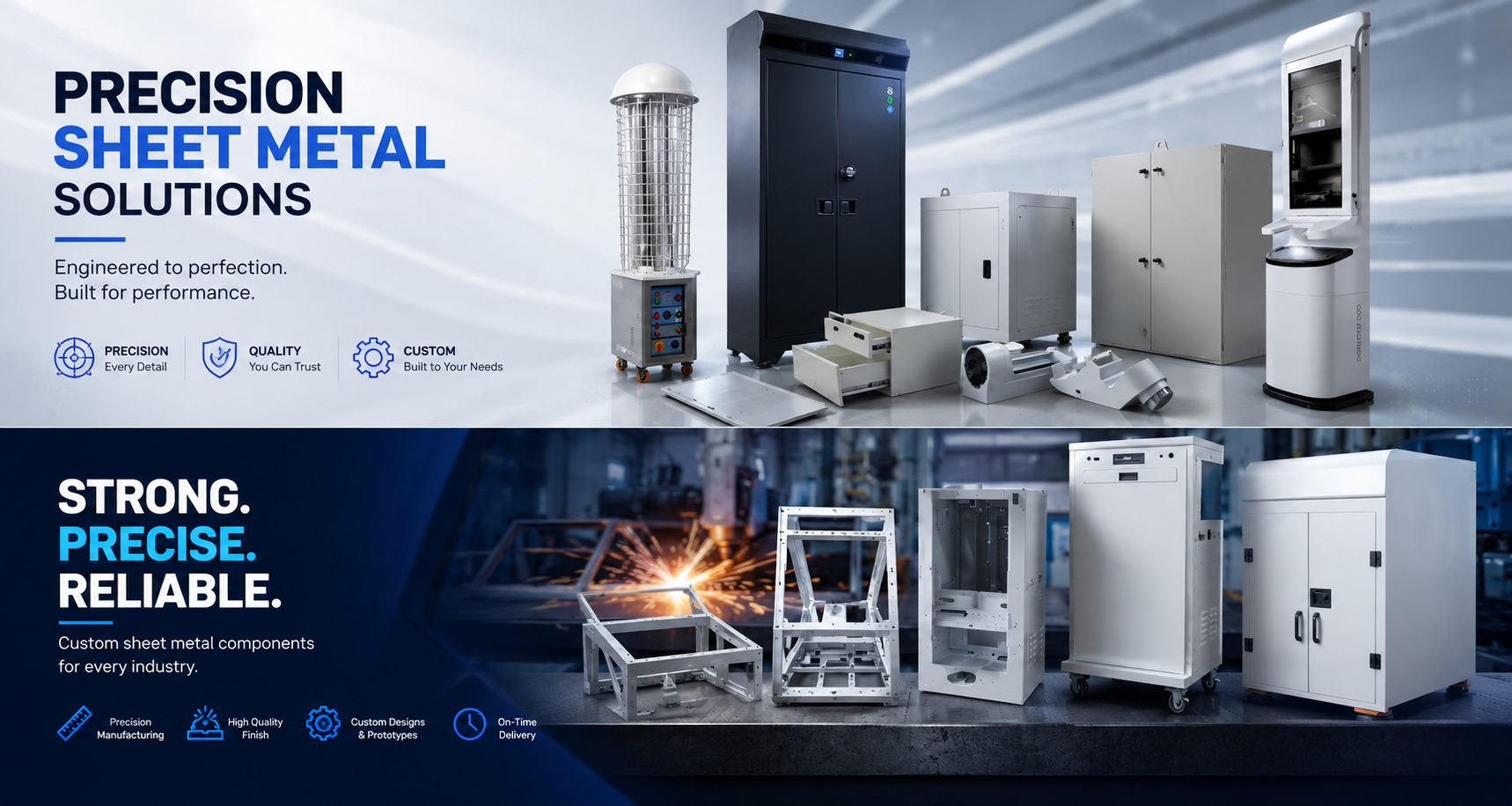 Precision fabricated sheet metal components — enclosures, chassis, and industrial parts by M&S MTC